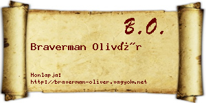 Braverman Olivér névjegykártya